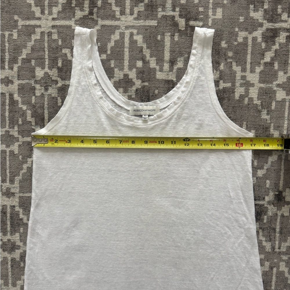 Rebecca Minkoff 100% Linen White Tank Top Size XS - Picture 3 of 7